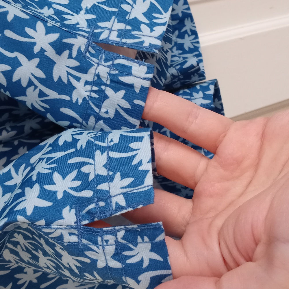 🌊Lands' End🌊 - Blue/White Palm Tree Swim Trunk - Picture 8 of 16